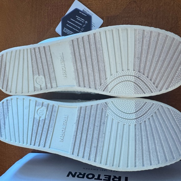 Tretorn White Sneakers with Navy Trim - Picture 4 of 6